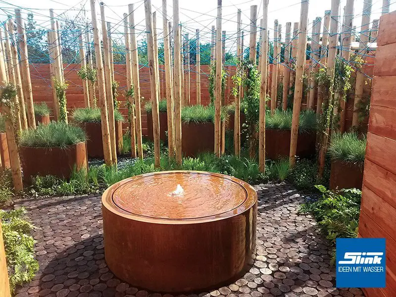Aktionsprodukt: Gartenbrunnen Cortenstahl-Rundtisch 100/75