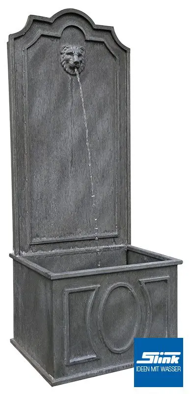 Wandbrunnen aus Zink mit Löwenkopf als Wasserspeier Zinkbrunnen mit Wasserauslauf verziert Gartenbrunnen Springbrunnen Wasserspiel Gartengestaltung