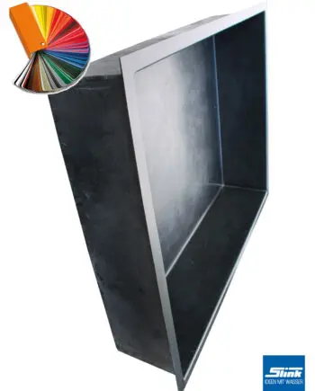 GFK-Wasserbecken, formales Becken, architektonisches Teichbecken, Wasserbecken, GFK, verschiedene Größen, viele Farben, für Fische, ohne Fischbesatz, winterfest