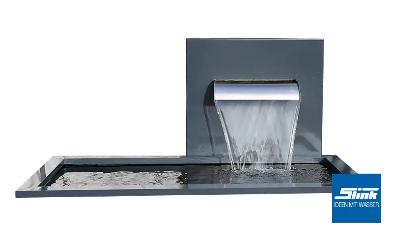 Ausstellungsstück: Wasserfall-Stele Ella weiß mit 200/100 Wasserbecken