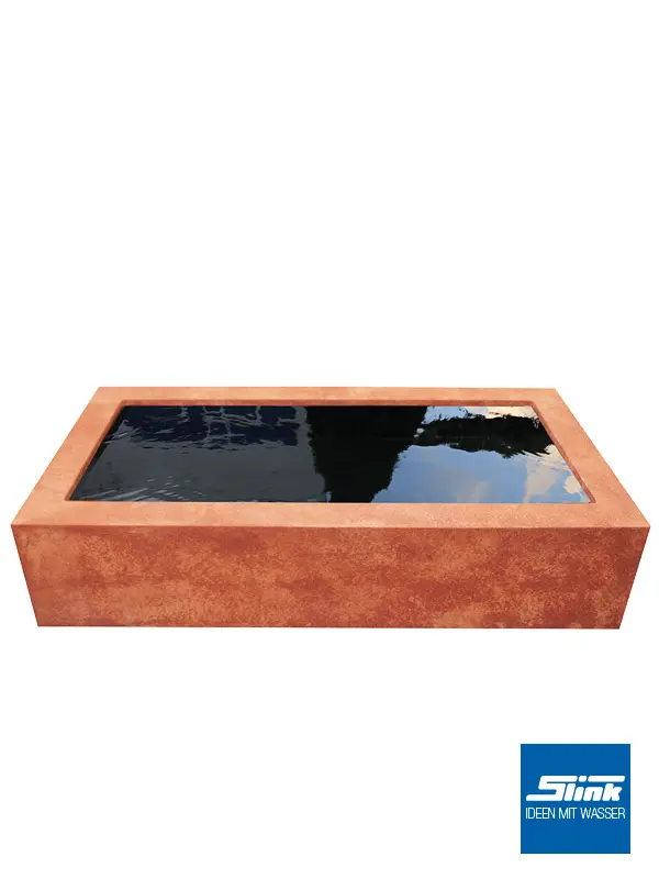 Rechteck-Beckenumrandung Rostoptik für 140 x 70 x 35 cm
