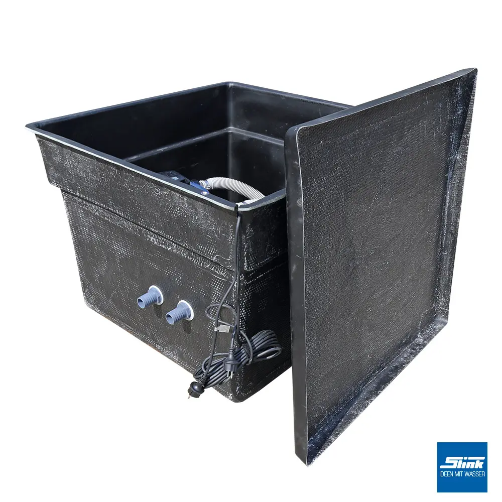 Filterschacht und Pumpenschacht für Filter oder Pumpen, die für Wasserbecken im GArteneingesetzt werden.