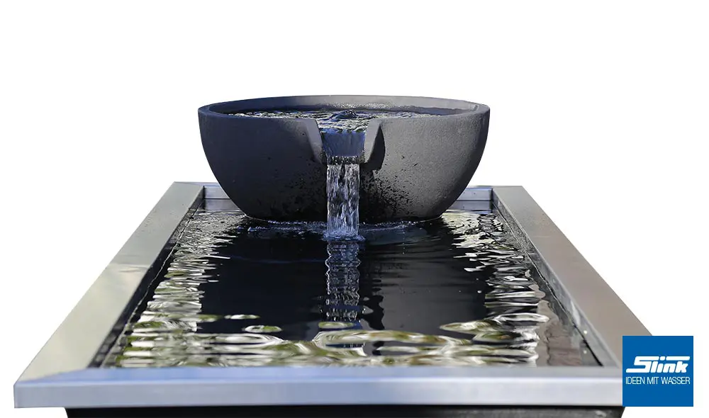 architektonisches Teichbecken, Wasserfall Wasserbecken, Gartenwasserfall, Reflecting Pool, Springbrunnen-System, modernes Design im Garten, Deko