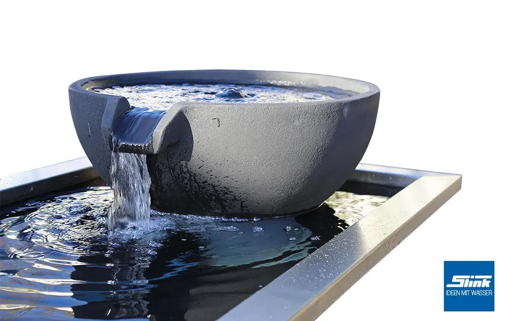 architektonisches Teichbecken, Wasserfall Wasserbecken, Gartenwasserfall, Reflecting Pool, Springbrunnen-System, modernes Design im Garten, Deko