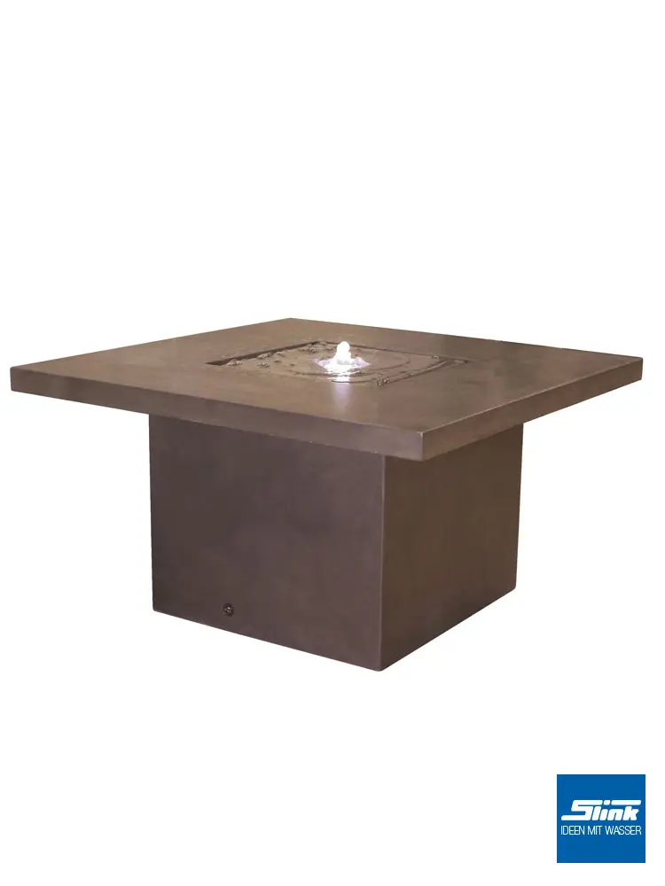 Wassertisch beton, Gartenbrunnen betonoptik, modern, bauhausstil, Tisch mit Wasser integriert