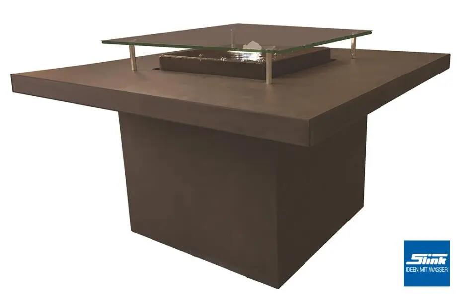 Wassertisch beton, Gartenbrunnen betonoptik, modern, bauhausstil, Tisch mit Wasser integriert