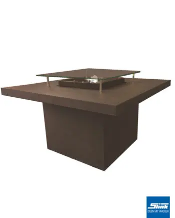 Wassertisch beton, Gartenbrunnen betonoptik, modern, bauhausstil, Tisch mit Wasser integriert