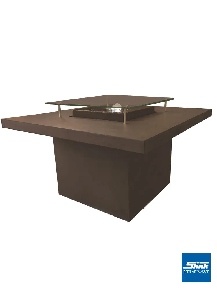 Wassertisch beton, Gartenbrunnen betonoptik, modern, bauhausstil, Tisch mit Wasser integriert
