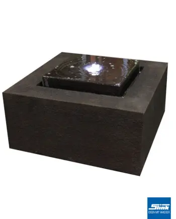 Wassertisch anthrazit, Terrassenbrunnen, Tisch und Wasserspiel, Ideen für die Terrasse, Design, moderne Brunnen, Gartenbrunnen kaufen