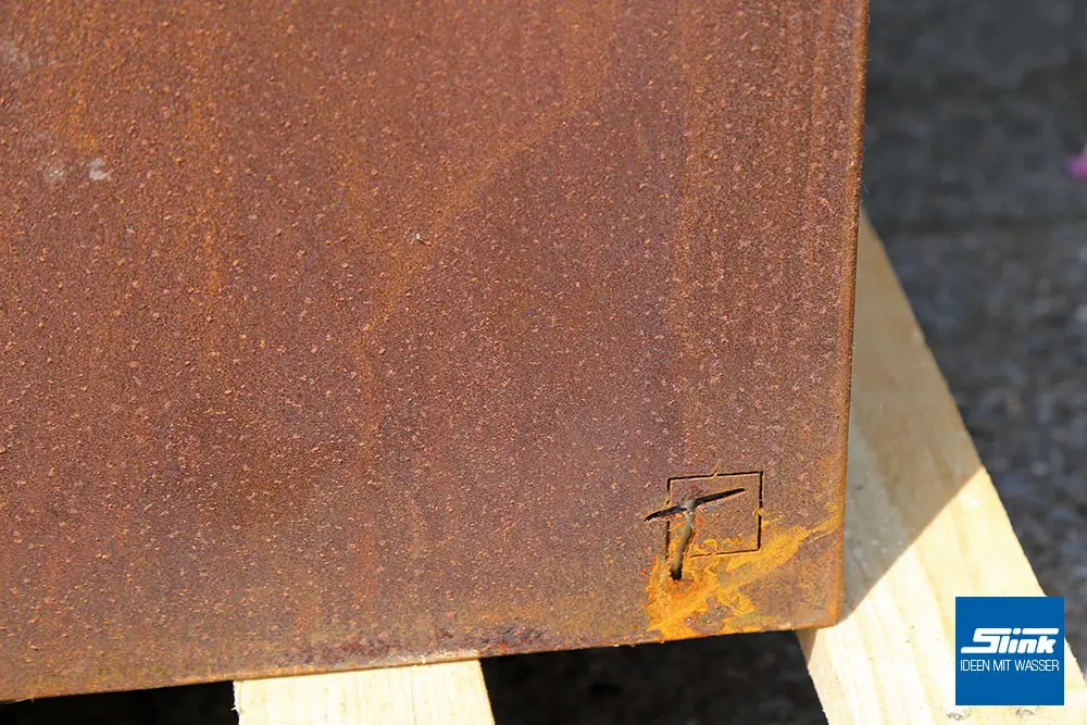 Cortenstahl-Wasserfall, Kortenstahl, Gartenbrunnen, Gartenwasserfall, Springbrunnen, Wandbrunnen, Standbrunnen Terrasse