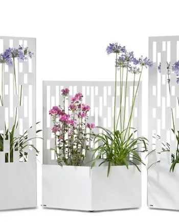 Sichtschitz modern. Sichtschutz Design, Garten-Sichtschutz Idee, Pflanzkübel, Rankhilfre modern