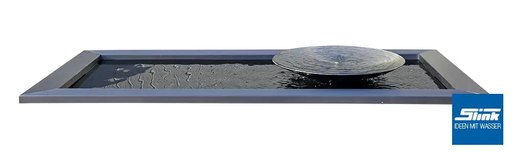 GFK-Teichbecken, Wasserbecken, formales Becken, Gartengestaltung, architektonisch, Wasserscahle Edelstahl, Edelstahlschale, Garten, Terrasse