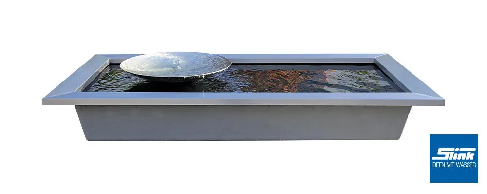 GFK-Teichbecken, Wasserbecken, formales Becken, Gartengestaltung, architektonisch, Wasserscahle Edelstahl, Edelstahlschale, Garten, Terrasse