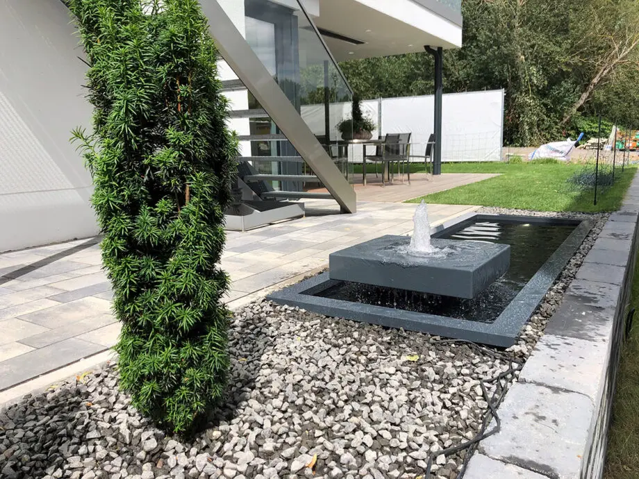 Alubrunnen; Gartendesign, architektur, Terrassengestaltung, Wasser, Garten, modern