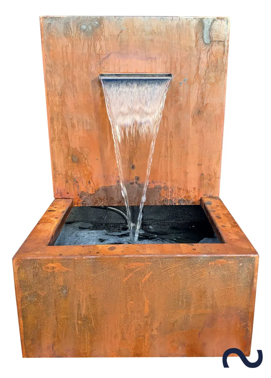 Slink Cortenstahl WasserfallWandbrunnen Gartendesign