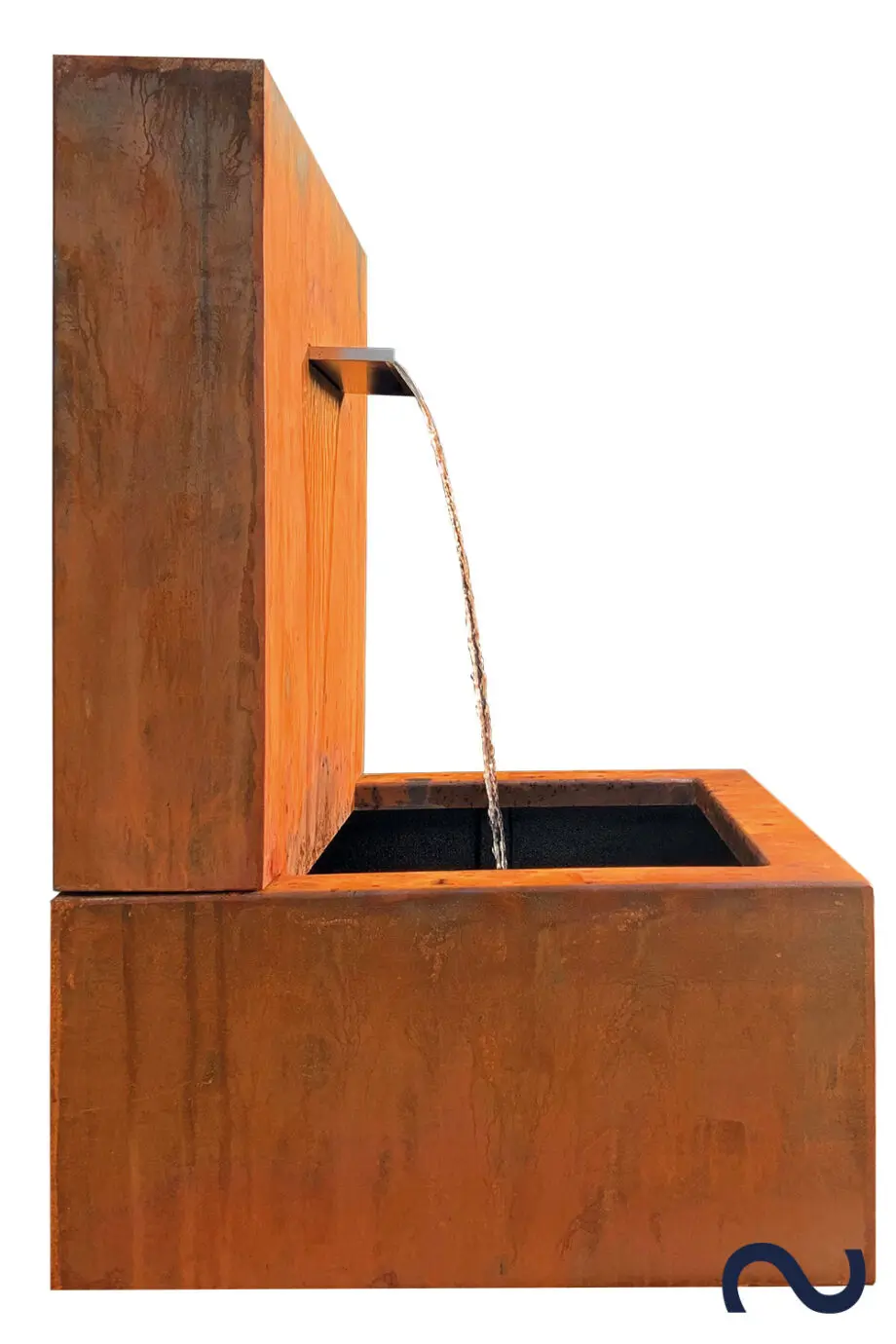 Slink Cortenstahl WasserfallWandbrunnen Gartendesign