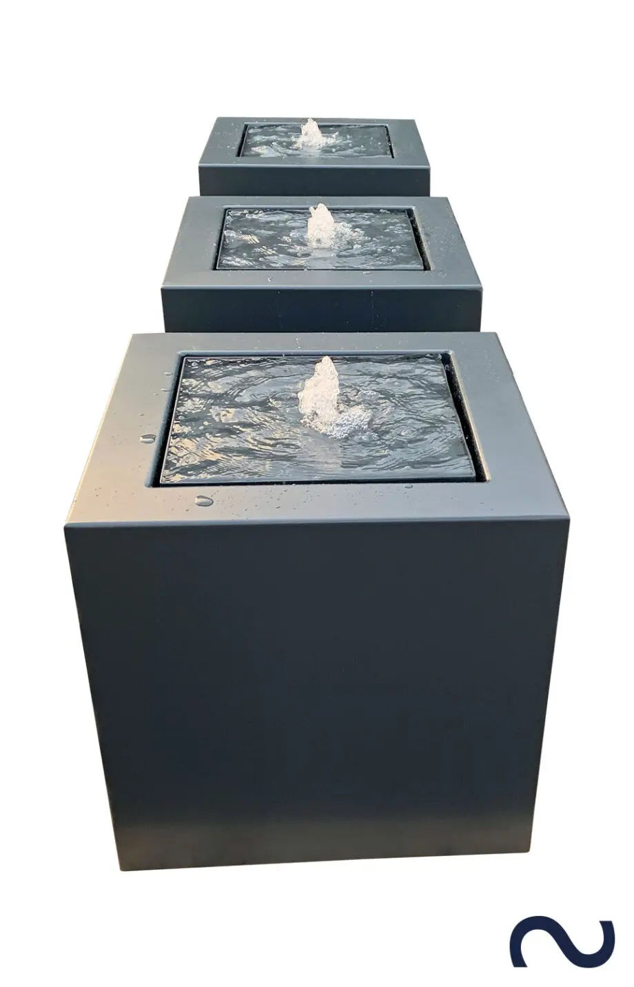 Slink Wassertisch Alubrunnen modern alu-kubus 60x60x60
