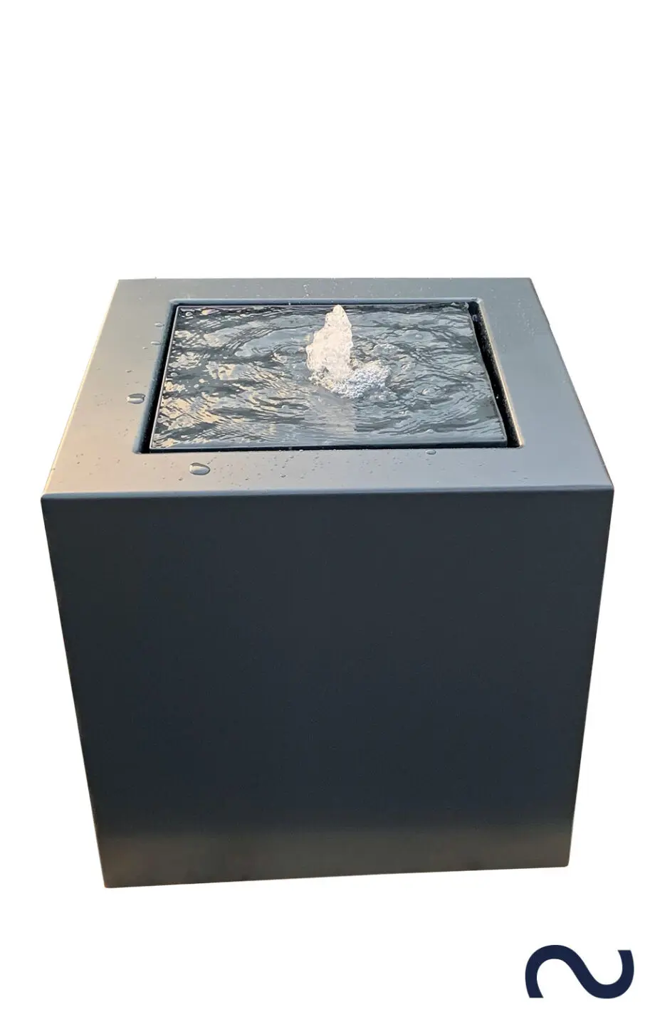 Slink Wassertisch Alubrunnen modern alu-kubus 60x60x60