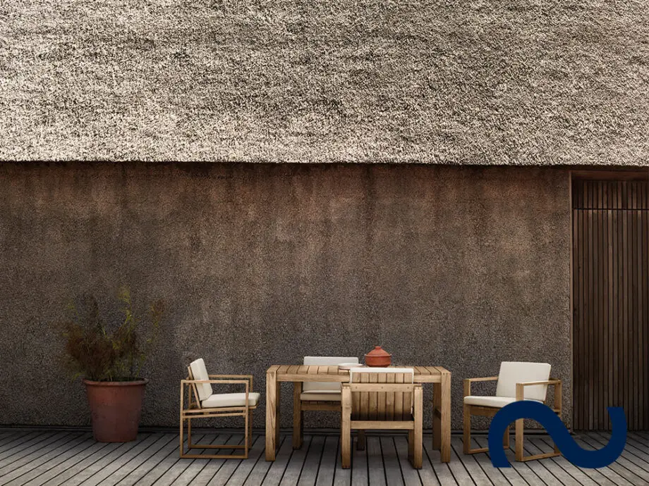 Hochwertiger Garten-Esstisch, Modell BK15, Bodil Kjær, Carl Hansen & Søn, Kubismus,Gartenmöbelserie, dänischen, Architekten Bodil Kjær, Teak, Gartentisch, modern