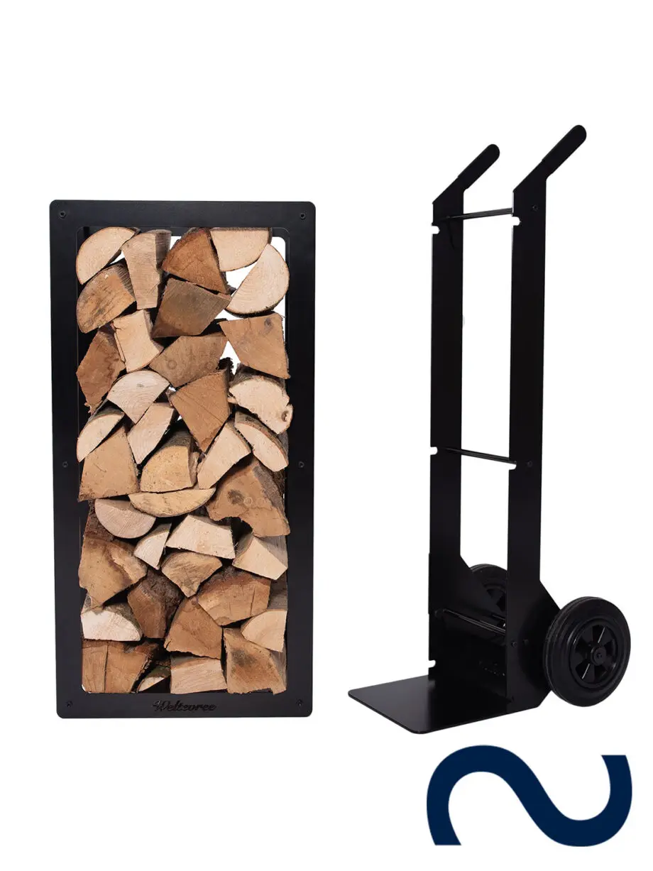 Sackkarre Holz, Holzregal outdoor, indoor, Brennholz, Design, modern, Idee