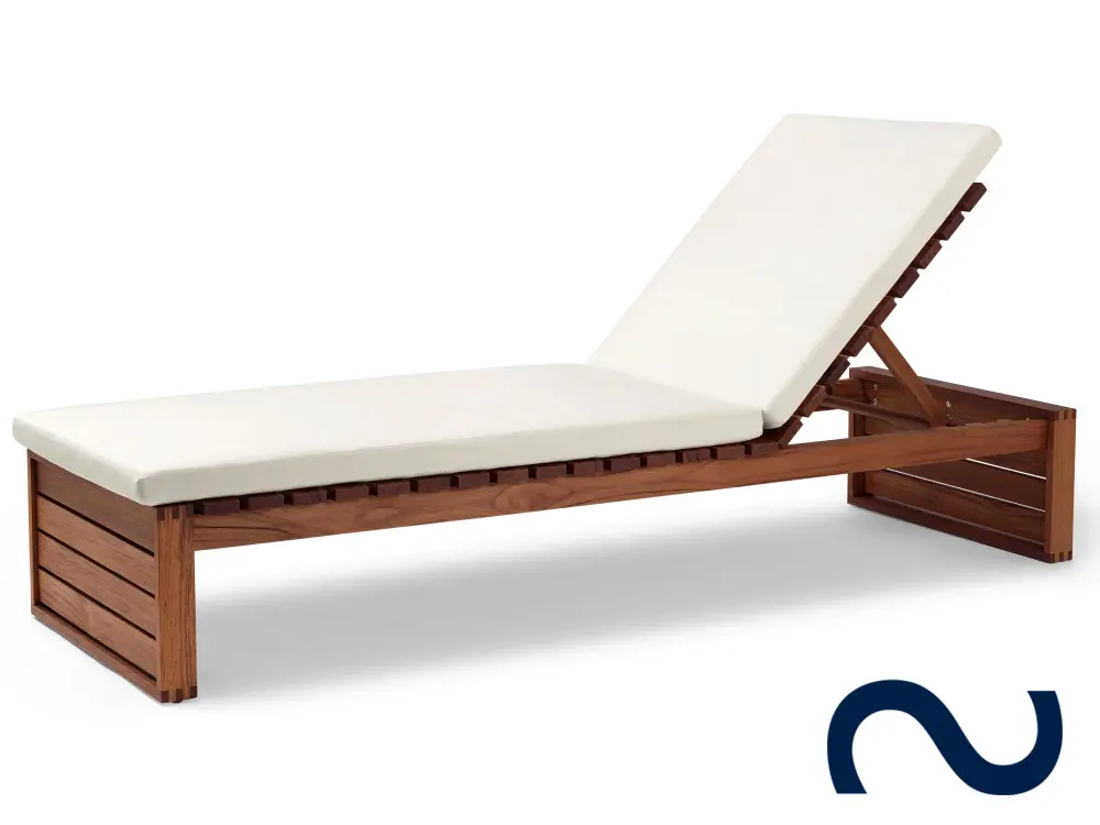 Bodil Kjaer, Danish Design, BK14, Gartenstuhl, Teak, 60er, Midcentury Modern, Designklassiker, Teak, Sonnenliege, Gartenliege, Holzlige, Terrassenliege, itzauflage, Kissen