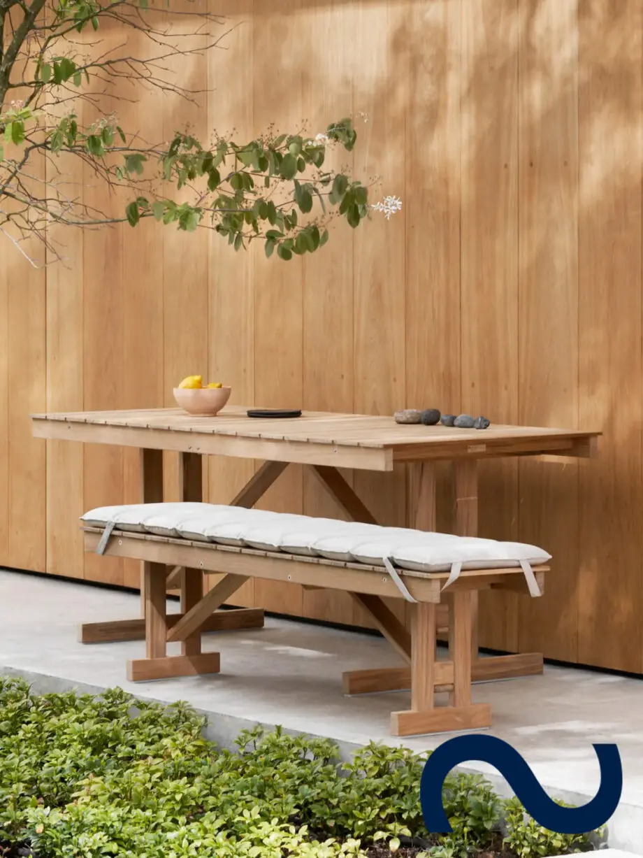 Børge Mogensen, BM1771, BM1871, Teakholz, Gartentisch, Gartenbank, Carl Hansen & Søn Teak, Danish Design, Designklassiker, Gartenmöbel, Designmöbel