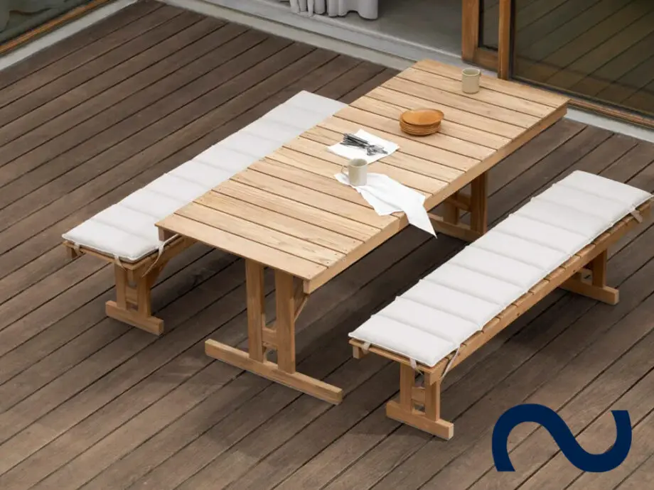 Børge Mogensen, BM1771, BM1871, Teakholz, Gartentisch, Gartenbank, Carl Hansen & Søn Teak, Danish Design, Designklassiker, Gartenmöbel, Designmöbel