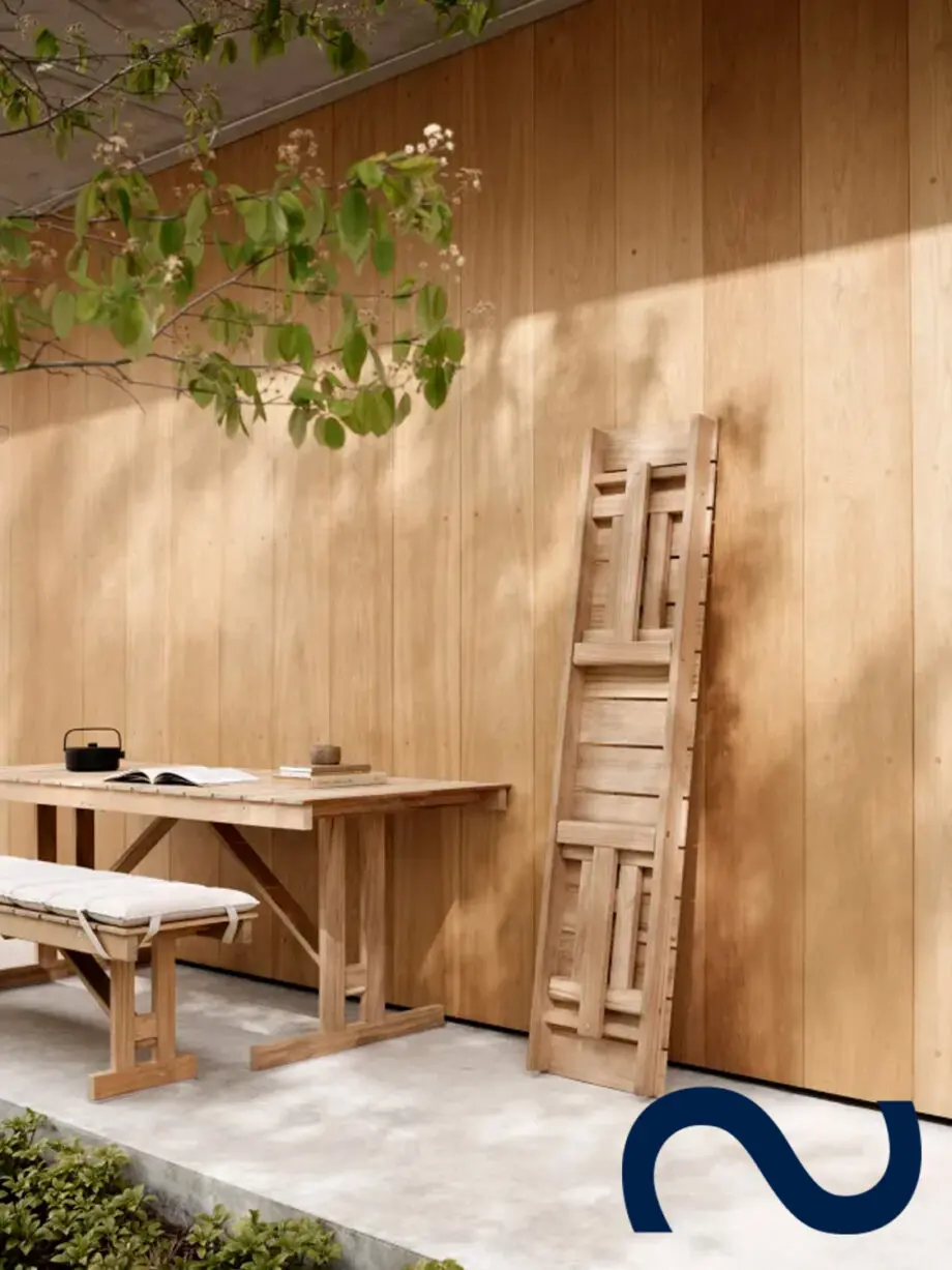 Børge Mogensen, BM1771, BM1871, Teakholz, Gartentisch, Gartenbank, Carl Hansen & Søn Teak, Danish Design, Designklassiker, Gartenmöbel, Designmöbel