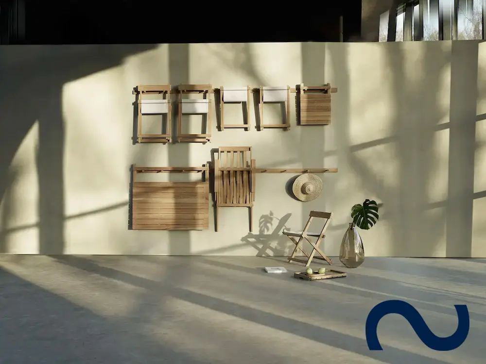 Børge Mogensen, BM3670, Teakholz, Gartentisch, Gartenbank, Carl Hansen & Søn Teak, Danish Design, Designklassiker, Gartenmöbel, Designmöbel, Garten-Esstisch, Dining Table, Klapptisch, Gartentisch