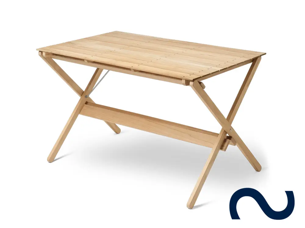 Børge Mogensen, BM3670, Teakholz, Gartentisch, Gartenbank, Carl Hansen & Søn Teak, Danish Design, Designklassiker, Gartenmöbel, Designmöbel, Garten-Esstisch, Dining Table, Klapptisch, Gartentisch