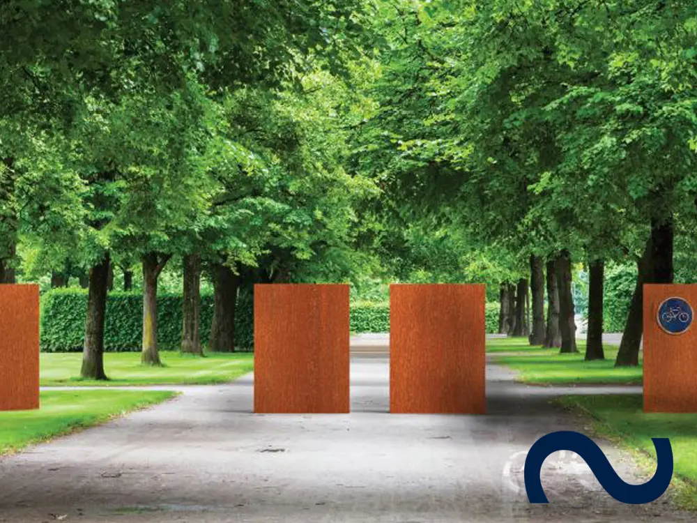 Cortenstahl-Sichtschutz Sichtschutzwand Sichtschutzelement Corten Edelrost, modern