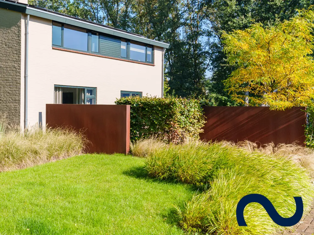 Cortenstahl-Sichtschutz Sichtschutzwand Sichtschutzelement Corten Edelrost, modern