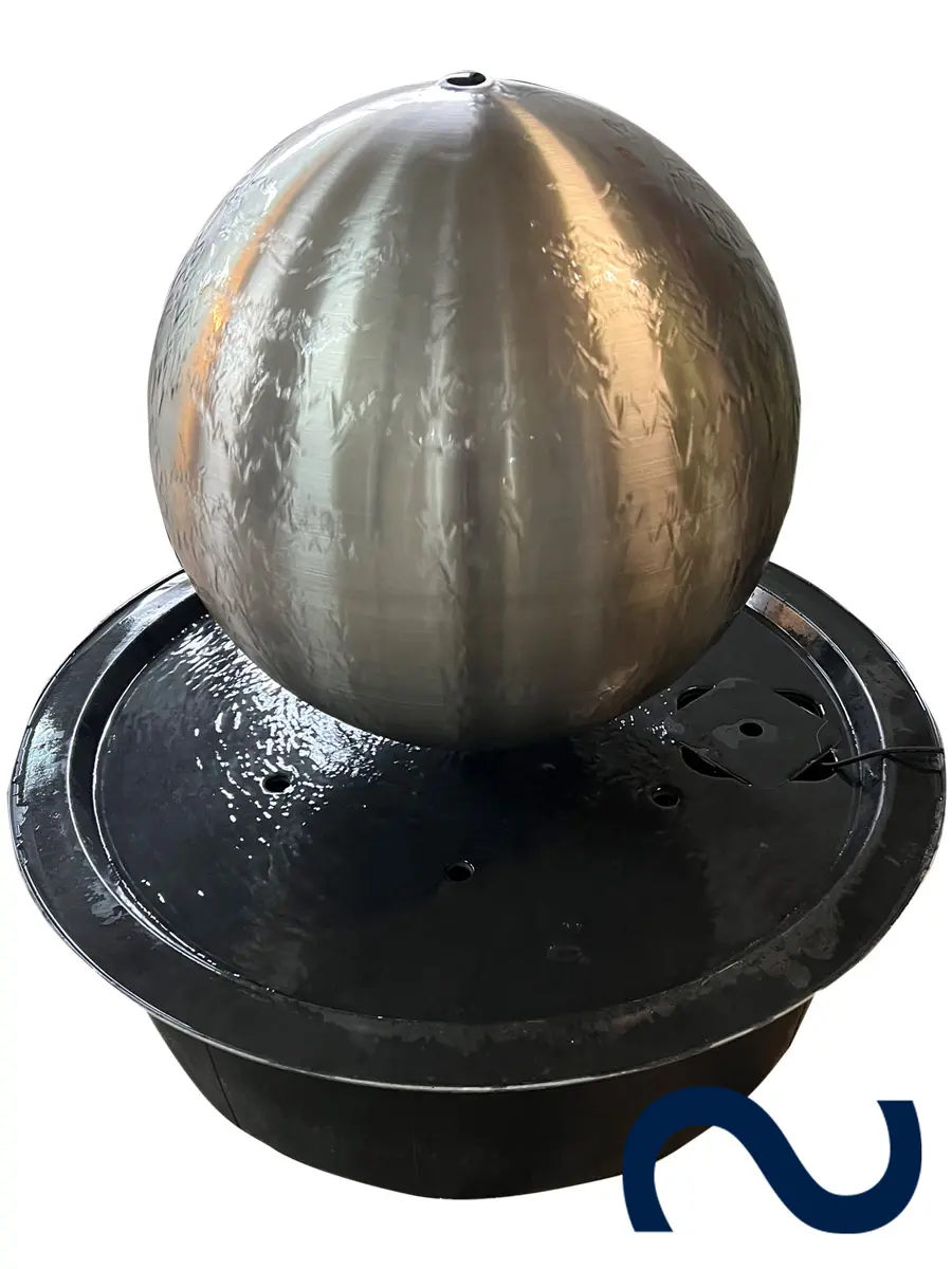 Edelstahlkugel Globus-Fountain 75, Edelstahlbrunnen. Gartenbrunnen, Kugelbrunnen