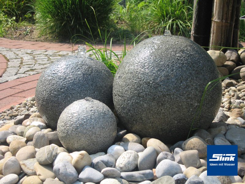 Gartenbrunnen Wasserspiel mit Marmor-Kugel beige Ø 15 cm