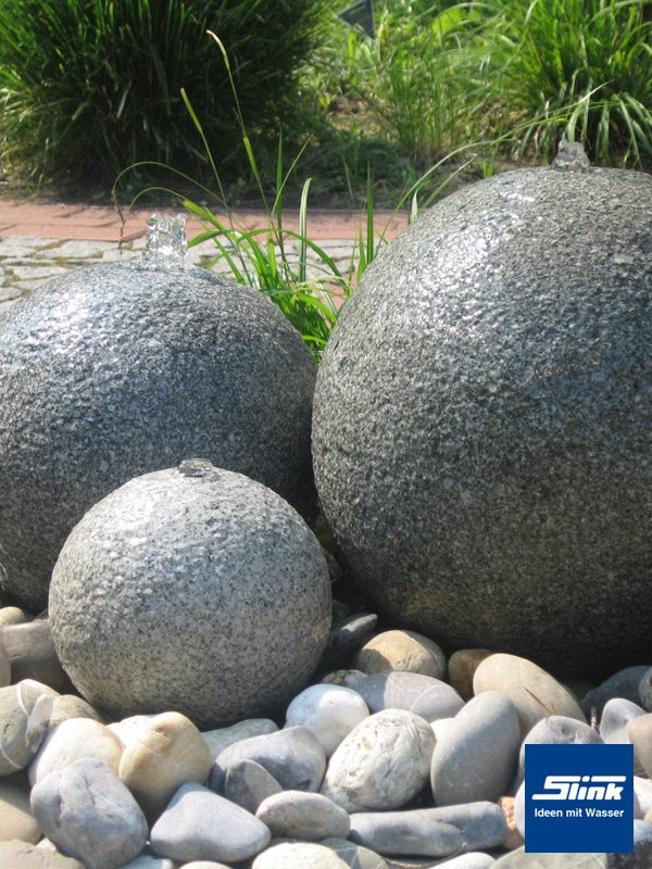 Gartenspringbrunnen Wasserspiel Granitkugel Trio Slink Ideen