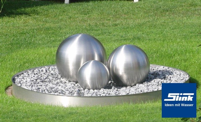 Gartenbrunnen Edelstahlkugel Trio Globus Slink Ideen Mit Wasser