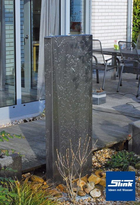 Edelstahlbrunnen Springbrunnen EdelStele 150 cm Gartenbrunnen