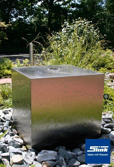 Gartenbrunnen Springbrunnen Edelstahl Kubus 40 Slink Ideen Mit