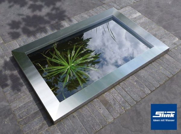 GFK Wasserbecken mit Edelstahlumrandung 120 x 80 x 45 cm 365 Liter