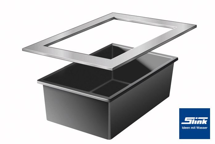 Hdpe Wasserbecken Mit Edelstahlumrandung 120 X 80 X 45 Cm 365