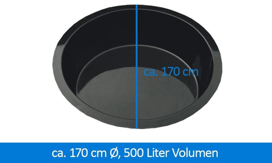 GFKTeichbecken Wasserbecken rund 170 cm, 35 cm 500 Liter