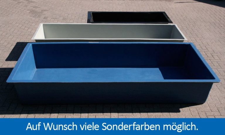 GFKTeichbecken Wasserbecken rechteckig 280 x 70 x 35 cm 500 Liter