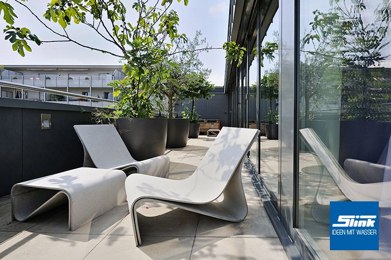 Sponeck Gartenlounge Gruppe Gartenmöbel Design Gartentisch Gartensessel betonoptik Eternit Swisspearl Designer Outdoor-Möbel