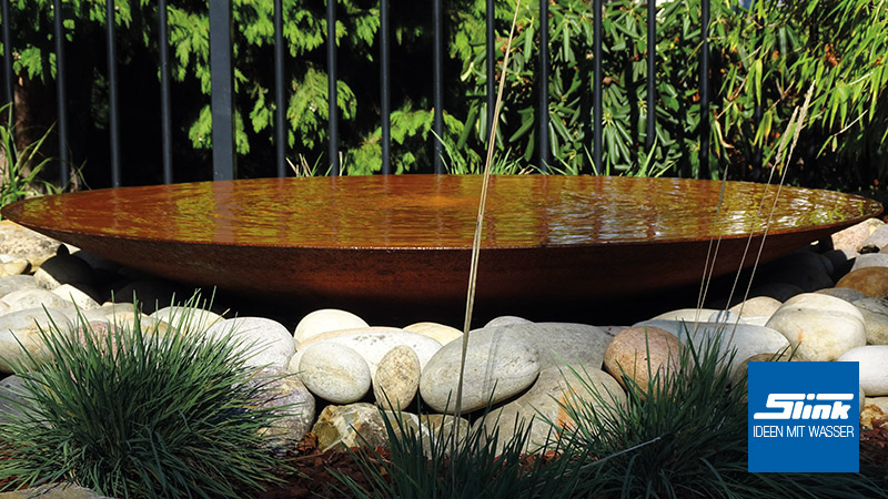 Gartenbrunnen Cortenstahl Schale Slink Ideen Mit Wasser