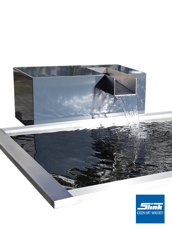 Garten Wasserfall Aluminium Kubus Kjaer Slink Ideen Mit Wasser