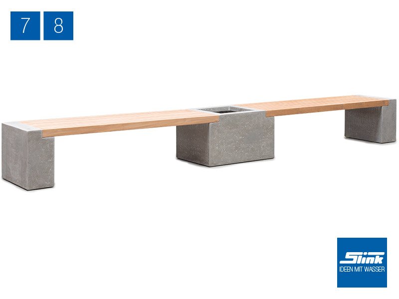 Variante 8 Modulbank Betonoptik 2 X Beton Teak Bank Lang 1 X