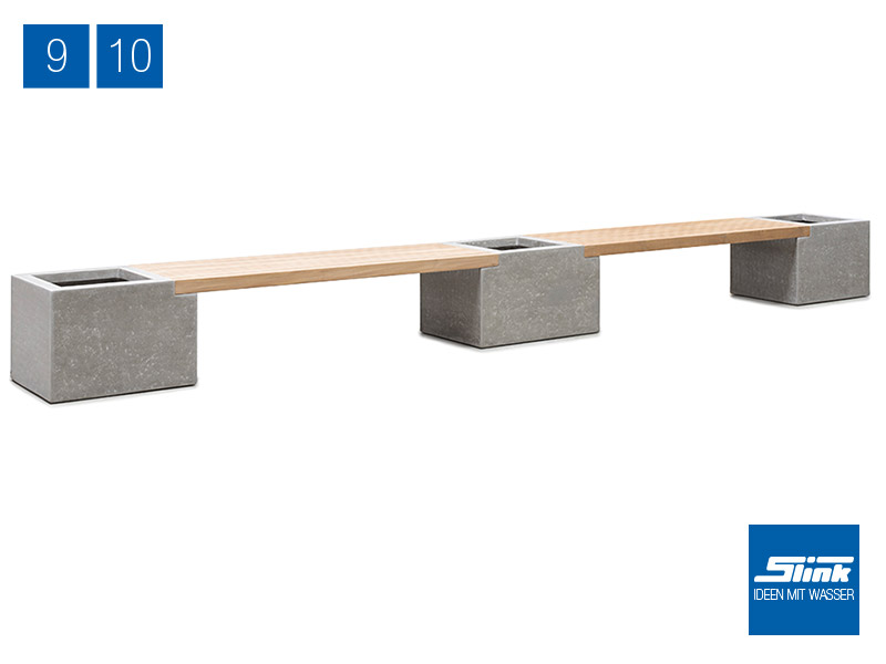 Variante 9 Modulbank Betonoptik 2 X Beton Teak Bank Kurz 3 X
