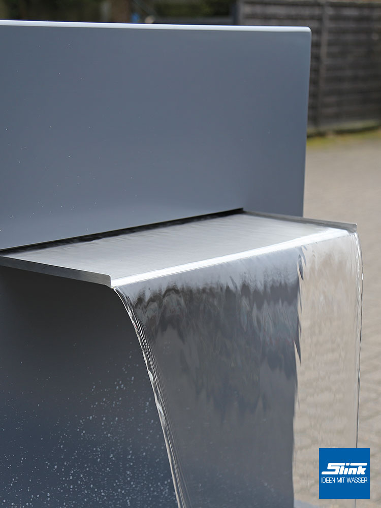 Edelstahl Wasserfall Bauteil Victoria Mit 25 Cm Wasserfalllippe