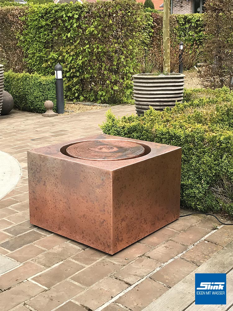 Gartenbrunnen Terrassenbrunnen Kupferquader Slink Ideen Mit