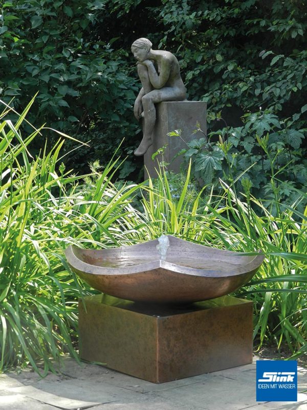 Kupfer-Gartenbrunnen, Terrassenbrunnen aus Kupfer, Deko für Terrasse, Wasser im Garten, Wasserspiel Terrasse Haus